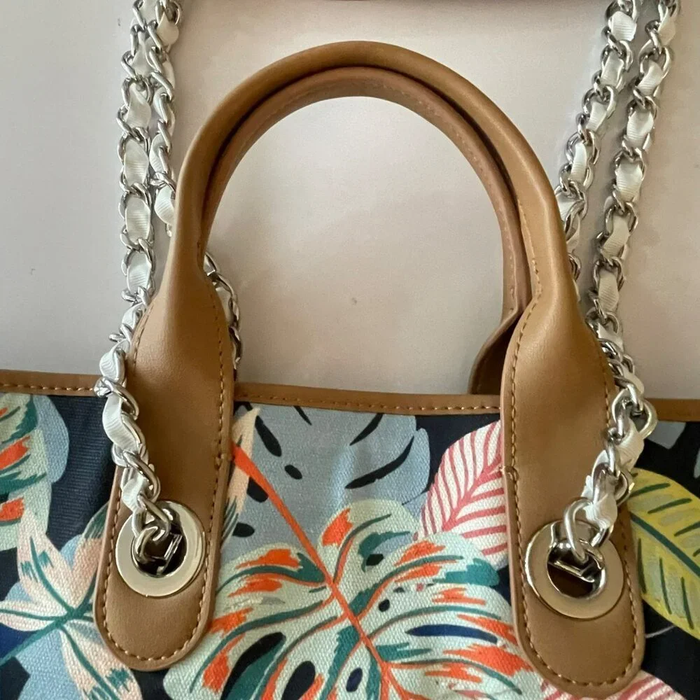 NATURALIZER Canvas Shoreline Tropical Handbag Double strap